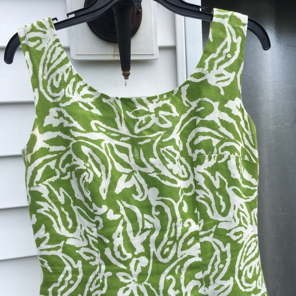 Karen Warren Sleeveless 100% Linen Spring Green Lined Sheath Dress. Sz 6 - Picture 4 of 9